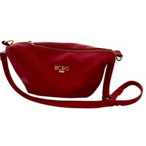 BCBG Paris Red Genuine Leather Crossbody/Shoulder Bag